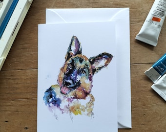 Duitse herder wenskaart, verjaardagskaart, speciale gelegenheid, bedankkaart, Elzasser kaart, Duitse herderkaart, hondenkaart, dierenkaart