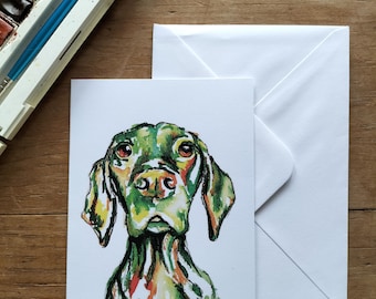 Cartão Vizsla, cachorro Vizsla, impressão Vizsla, presentes Vizsla, cartão para cachorro, presentes para cachorro, cachorro húngaro, arte vizsla, cartão de aniversário, cartão para ocasiões especiais
