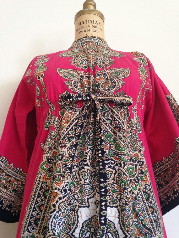 Vintage 1970s Indian Print Kaftan