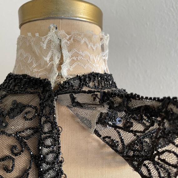 Vintage Victorian Beaded Lace Mourning Collar - image 8