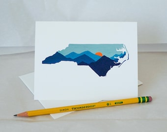 North Carolina Mountain Card Set, Hand-Painted NC Note Cards