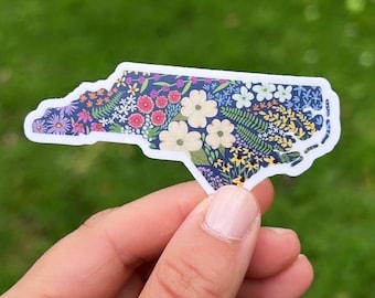 NC Wildflower Sticker: North Carolina Vinyl Decal