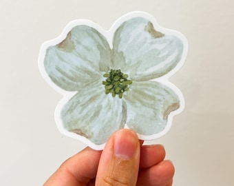 NC Dogwood Flower Sticker: Waterproof North Carolina Art