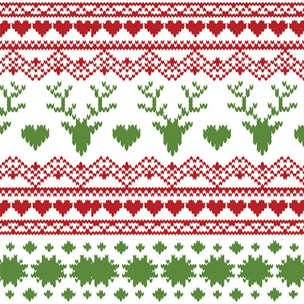 KNIT-Jolly Holiday Fair Isle Deer Heart Reindeer Fabric Girl Charlee BOLT
