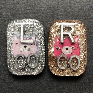 Cute Kitty Cat Xray Markers, Rectangle, Glitter, Cat X-ray Markers, 2 or 3 Initials