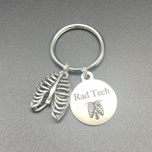 Rad Tech Keychain, Radiology, Graduation, Ribcage, Xray Tech, Thorax, Gift