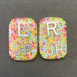 Pastel Sprinkle Xray Markers- Up to 3 Initials, Rectangle, Spring, Cute