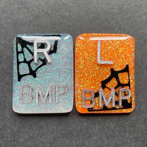Spooky Xray Markers, With 2 or 3 Initials, Large Rectangle, Spider Web, Halloween