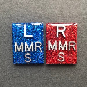 Xray Markers With 4 Initials, Rectangle, Glitter, Xray Tech Gift, Pretty, 2 Lines, Student