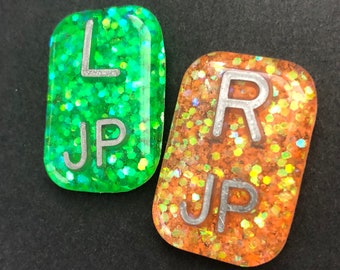 Neon Xray Markers, With 2 or 3 Initials, Glitter, Rectangle