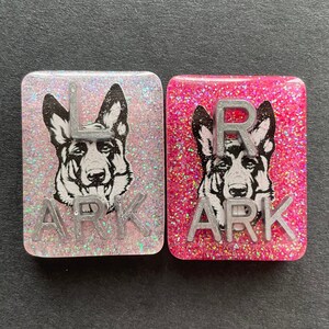 German Shepherd Xray Markers, With 2 or 3 Initials, Rectangle, Glitter, Dog