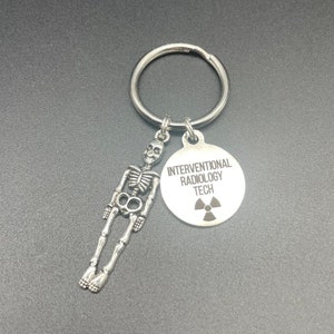 Interventional Radiology Tech Keychain, Radiology, Graduation, Skeleton, Rad Tech, Caduceus, Gift, IR