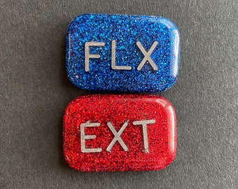 Flexion Extension X-ray Markers, Position Xray Marker, Positional Indicator, Flex, Exten, FLX, EXT, Small Rectangle