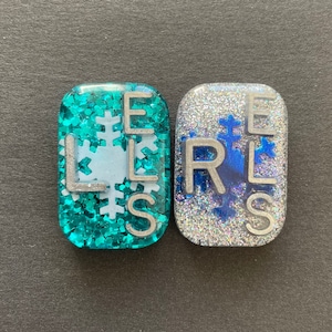 Snowflake Xray Markers, With 2 or 3 Initials, Blue and White, Winter Xray Markers