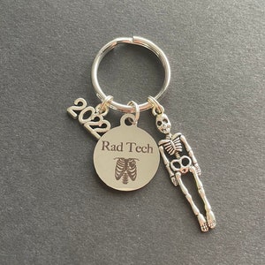 Rad Tech Graduation Gift, 2025, X-ray Tech Keychain, Radiology, Xray Tech, Skeleton, Year
