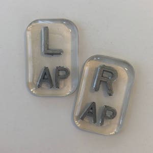 Klare transparente Xray Marker, mit Initialen