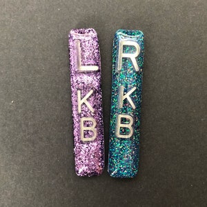 Long Narrow Rectangle Glitter Xray Markers 3 Initials Tight Collimation Small image 1