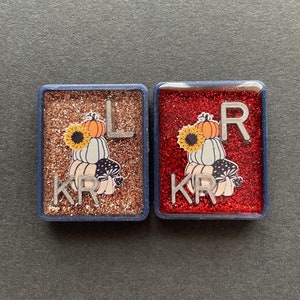 Pumpkin Stack Xray Markers, Rectangle, Glitter, With Initials, Fall, Sunflower, Mushroom, Halloween, Thanksgiving, Autumn