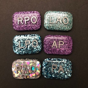 Rao Rpo Lao Lpo, Ap, Pa, Positional Xray Markers, Rectangle, Glitter, X-ray Markers, Position Indicator image 1