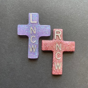 Kreuz, Xray Marker, mit Initialen, Glitter