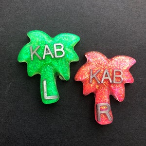 Palm Tree Shaped Xray Markers, With 2 or 3 Initials, Tropical, Summer, Beach, Glitter