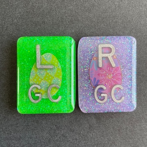 Easter Egg Xray Markers, With 2 or 3 Initials, Rectangle, Glitter