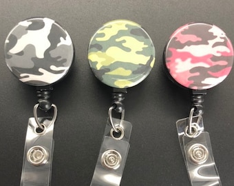 Camo Retractable ID Badge Holder, Camouflage, Hunting, Army