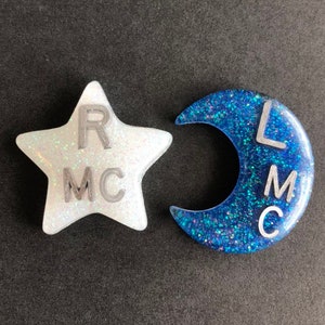 Star & Moon Xray Markers, With Initials, Glitter