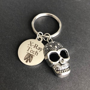 Xray Tech Gift, Xray Tech Keychain, Skull Radiology Graduation Skeleton Rad Tech Caduceus