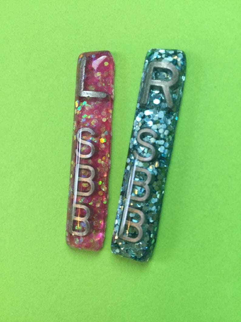 Long Narrow Rectangle Glitter Xray Markers 3 Initials Tight Collimation Small image 3