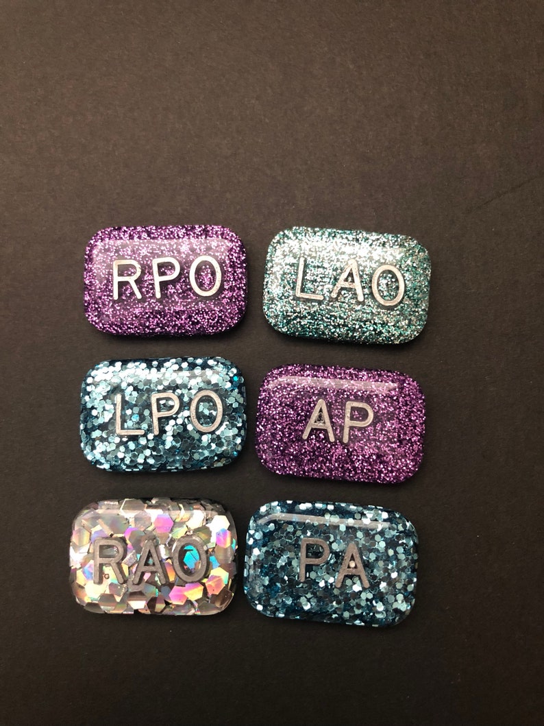 Rao Rpo Lao Lpo, Ap, Pa, Positional Xray Markers, Rectangle, Glitter, X-ray Markers, Position Indicator image 6