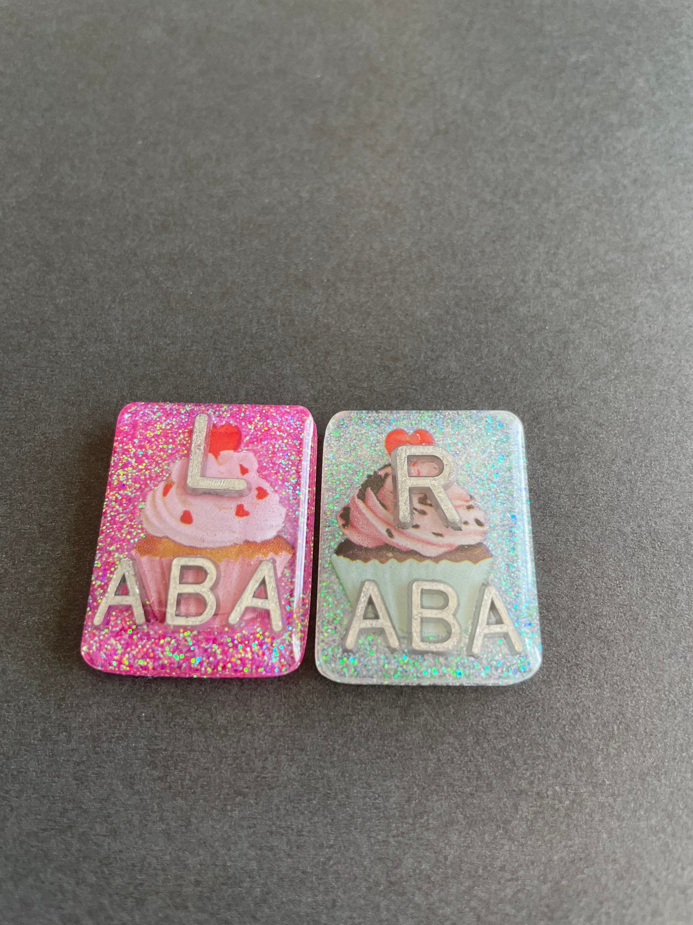 Cupcake Xray Markers With 2 or 3 Initials Rectangle Glitter Etsy