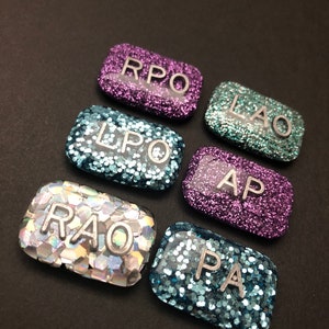 Rao Rpo Lao Lpo, Ap, Pa, Positional Xray Markers, Rectangle, Glitter, X-ray Markers, Position Indicator image 3