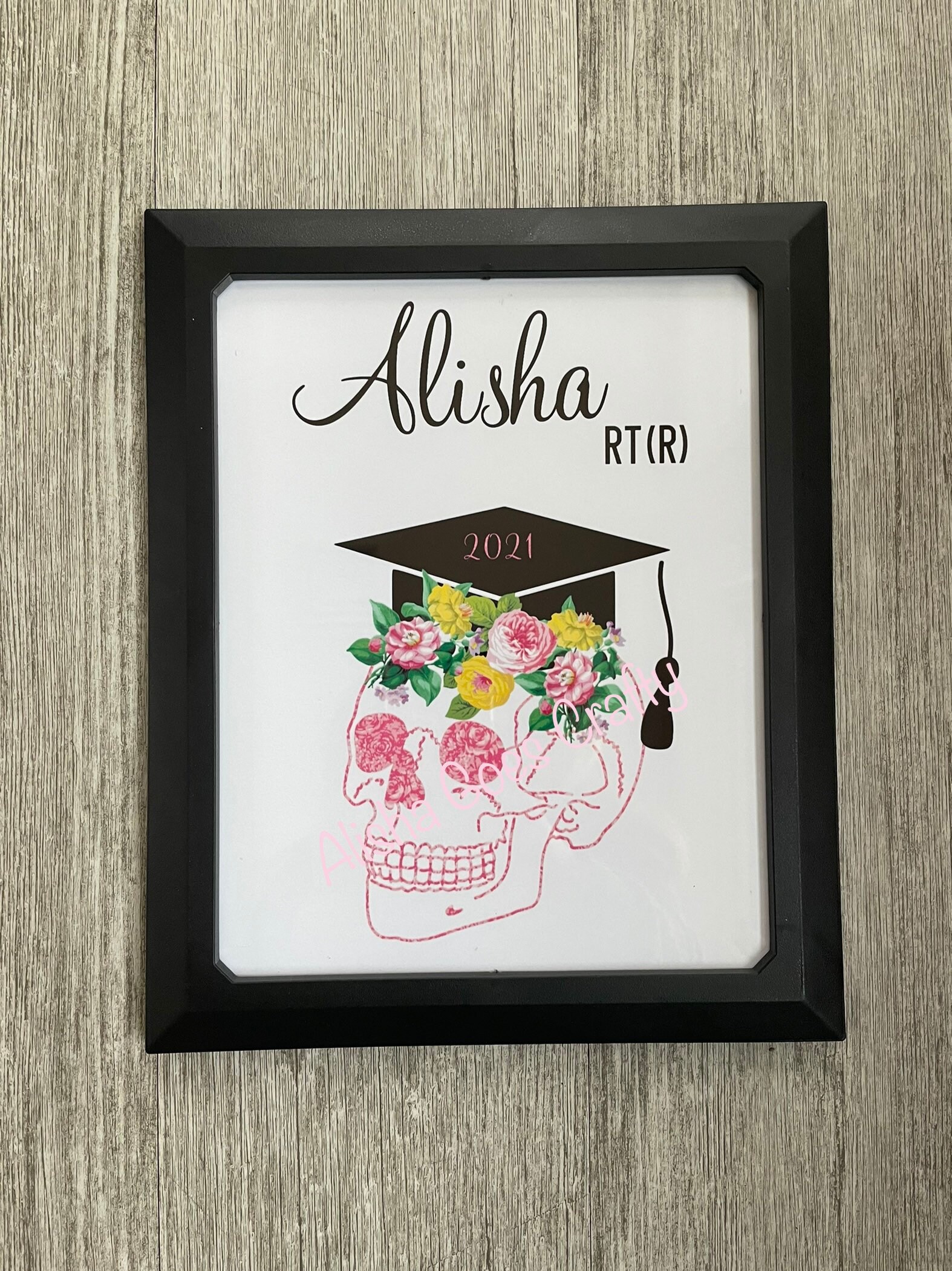 Picture Frame Pattern Radiography Radiography Graduation Gift, Personalized, Picture Frame, Skull With ...