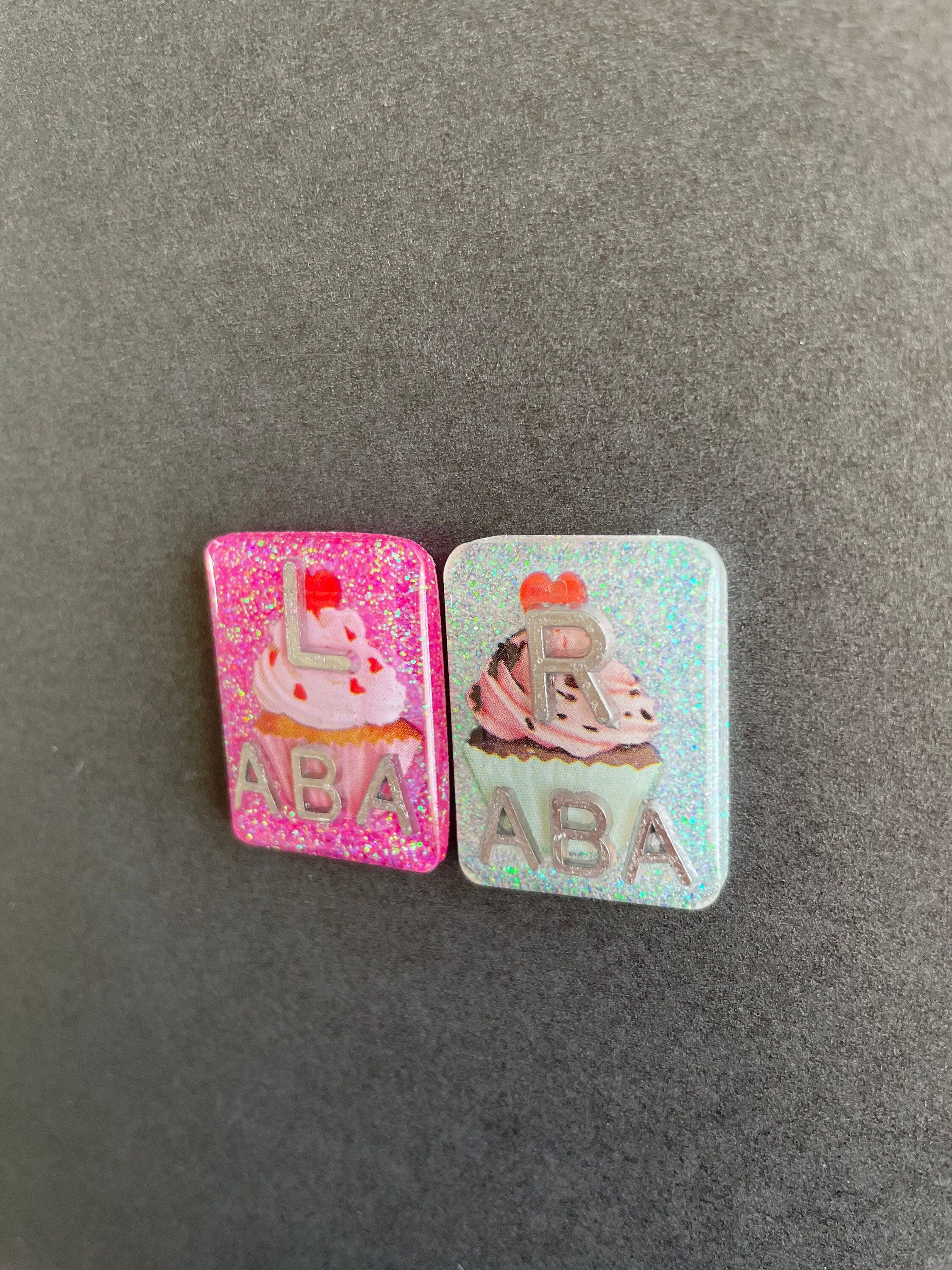Cupcake Xray Markers With 2 or 3 Initials Rectangle Glitter Etsy
