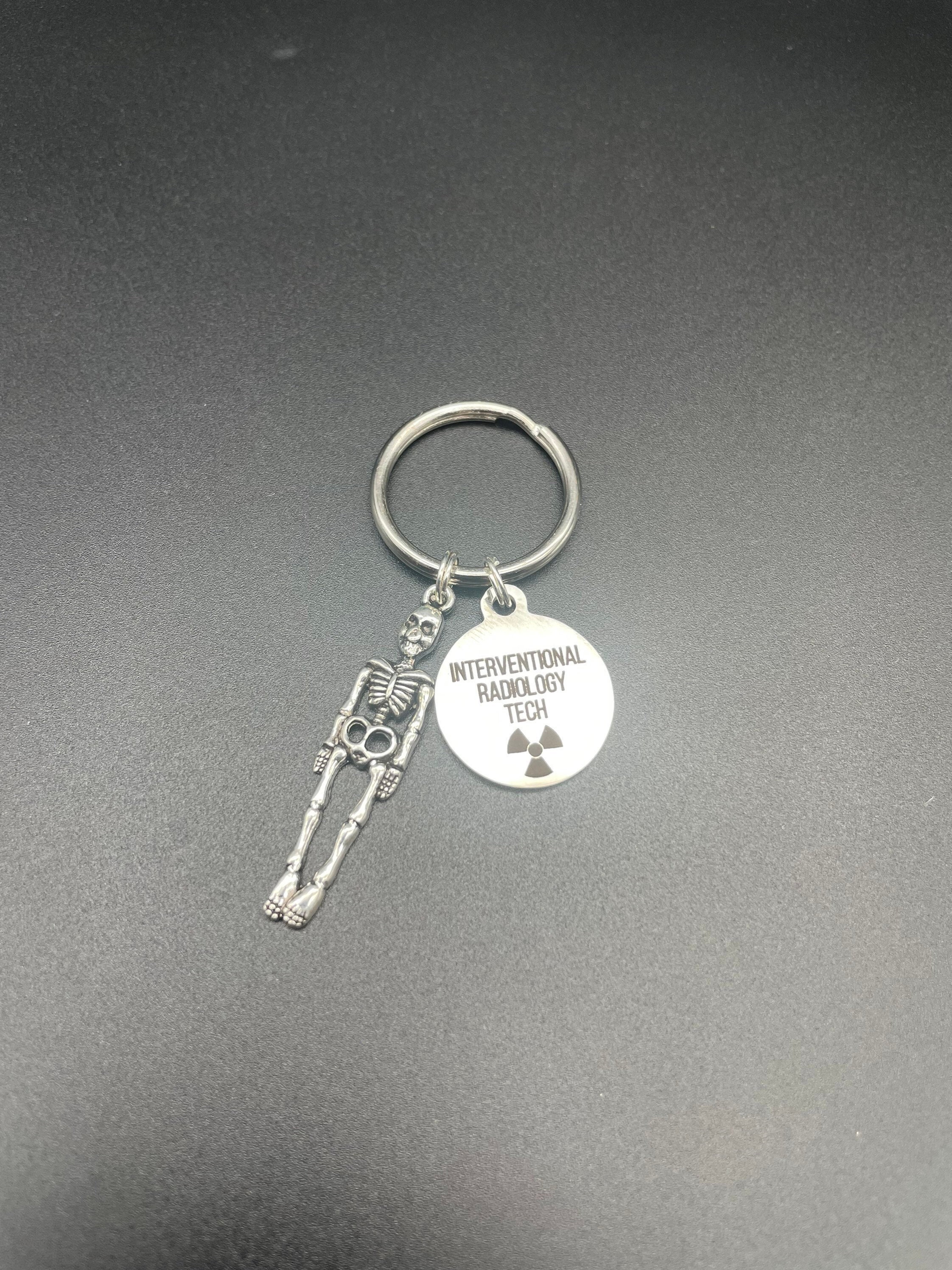 Interventional Radiology Tech Keychain, Radiology, Graduation, Skeleton, Rad Tech, Caduceus, Gift, IR