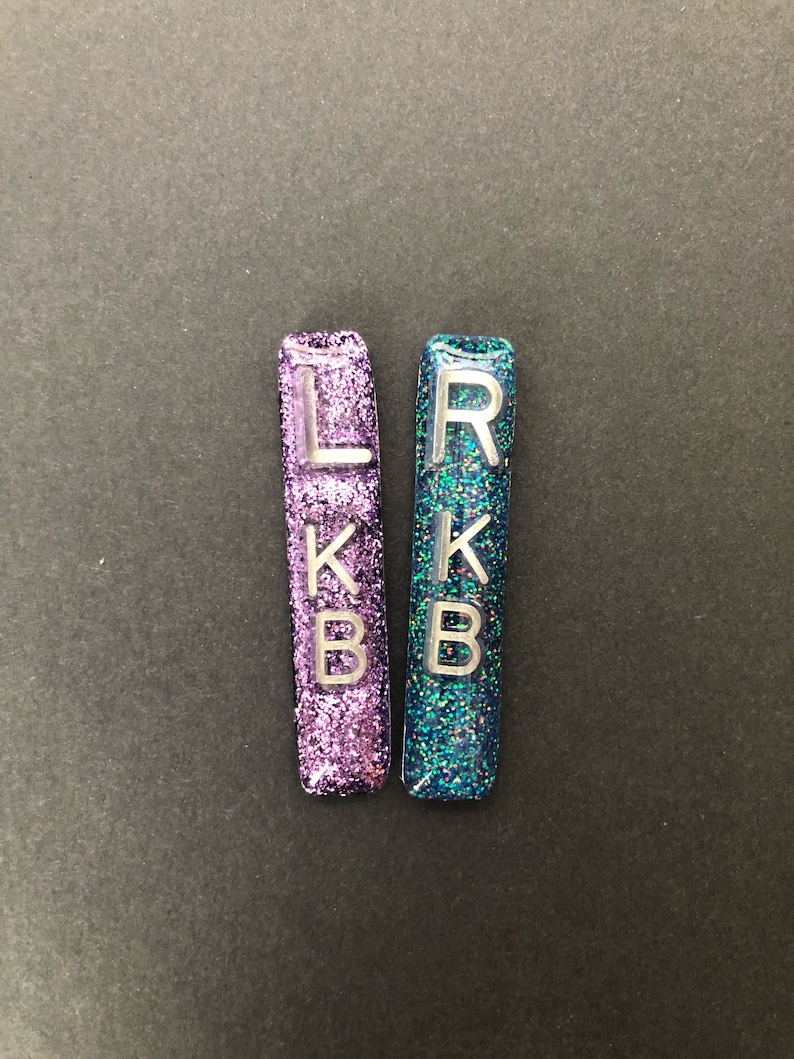 Long Narrow Rectangle Glitter Xray Markers 3 Initials Tight Collimation Small image 1