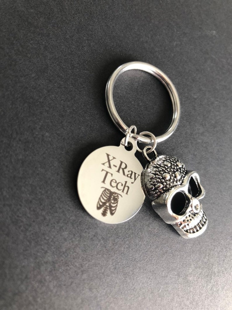 Xray Tech Gift Xray Tech Keychain Skull Radiology Graduation | Etsy