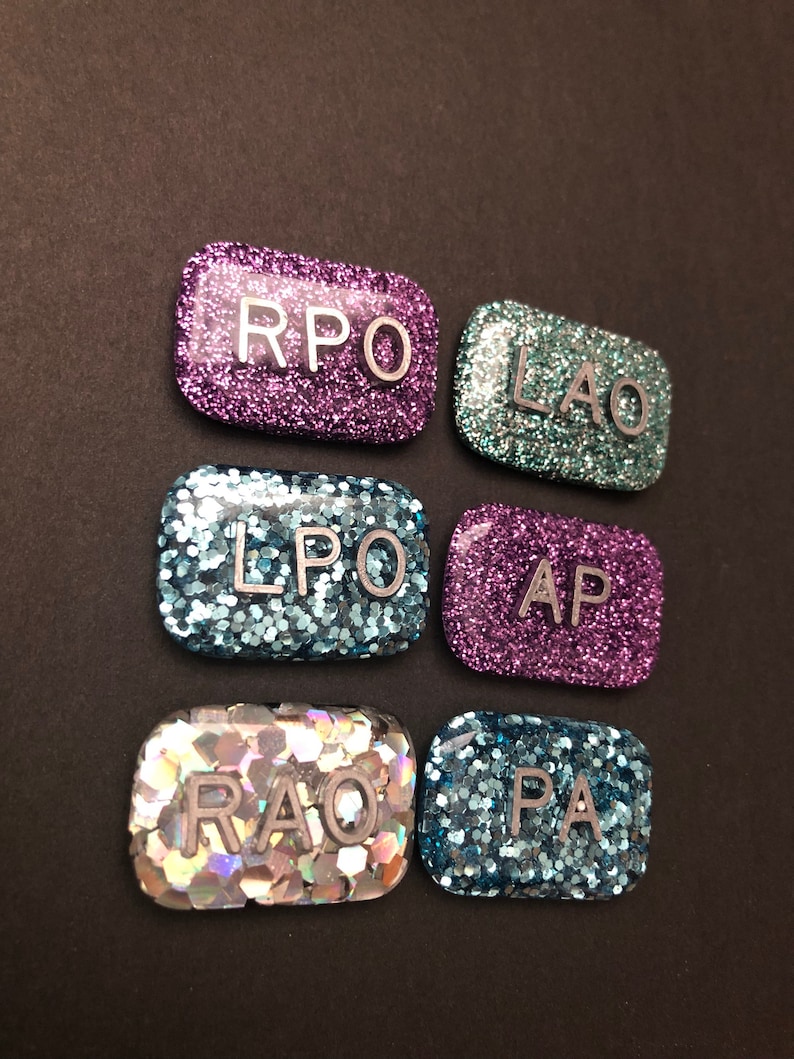 Rao Rpo Lao Lpo, Ap, Pa, Positional Xray Markers, Rectangle, Glitter, X-ray Markers, Position Indicator image 4