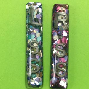 Long Narrow Rectangle Glitter Xray Markers 3 Initials Tight Collimation Small image 4