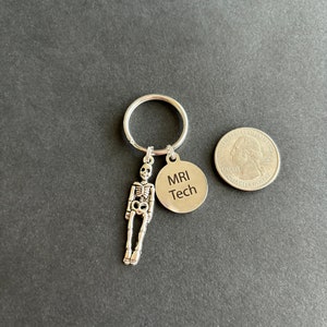 MRI Tech Keychain, Radiology, Graduation, Skeleton, Caduceus, Gift, Rad ...