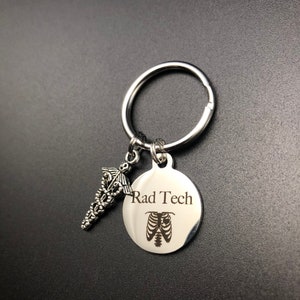 Rad Tech Keychain, Radiology, Graduation, Medical Caduceus, Xray Tech ...
