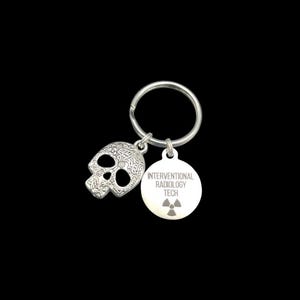 Interventional Radiology Tech Keychain, Radiology, Graduation, Skeleton, Rad Tech, Caduceus, Gift, IR
