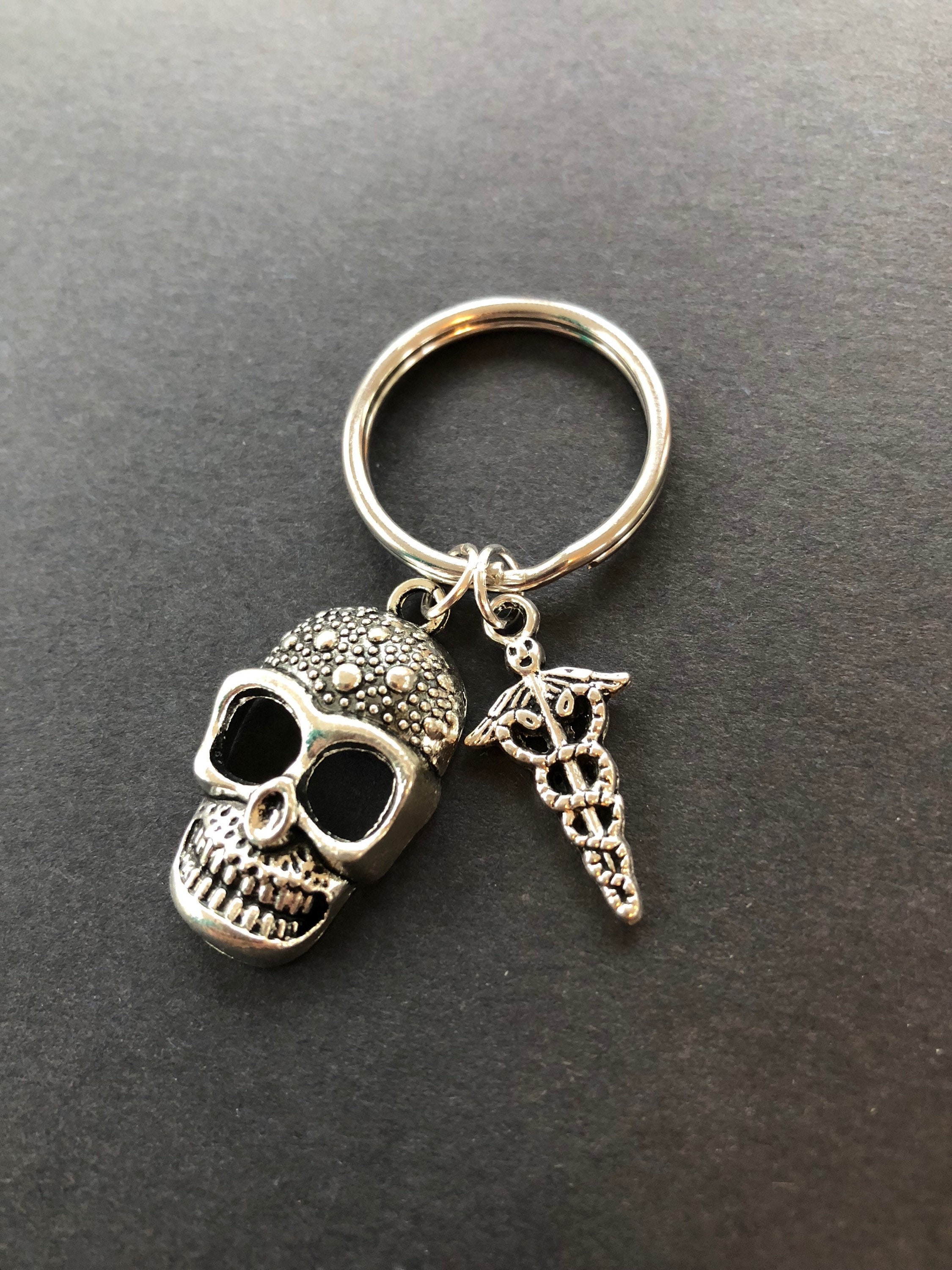 Xray Tech Gift Skull Keychain Caduceus RT RN Heart Sugar Skull | Etsy