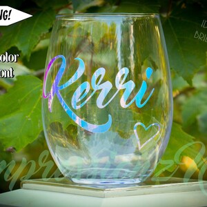 Custom wine glass, Personalized stemless wine glass, Bridesmaid gifts, Bachelorette Party, Birthday wine glasses, custom wine glasses, mom