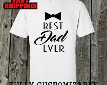 Najlepszy tata kiedykolwiek Bow tie shirt-Koszulka dzień ojca-prezenty dzień ojca