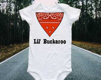 Buckaroo baby bodysuit, Funny baby onesie, Lil Buckaroo one-piece shirt - cowboy baby