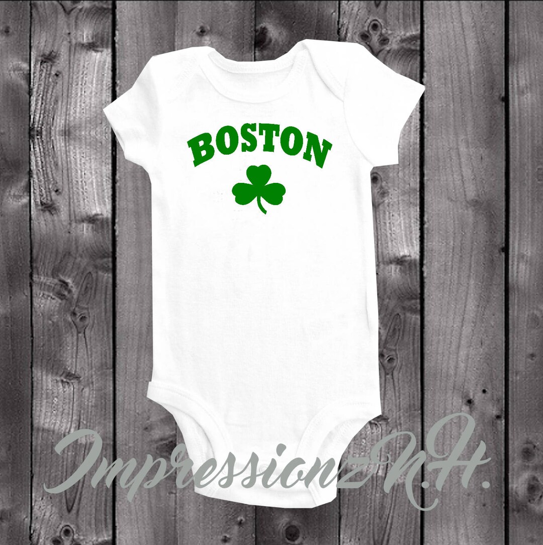 Boston Sports Shamrock Baby Onesie One Piece Shirt Boston Etsy