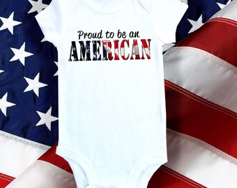 Cute Baby jednoczęściowy Body shirt-dumny z bycia Amerykaninem, Americana,, wojskowych, 4 lipca-cute baby onese-American Onesie