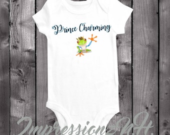 Prince Charming Body - süßer Frosch, Prinz-Baby-Body, einteiligen Hemd